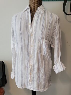 CP Shades Striped Linen Tunic szXS  BinJ